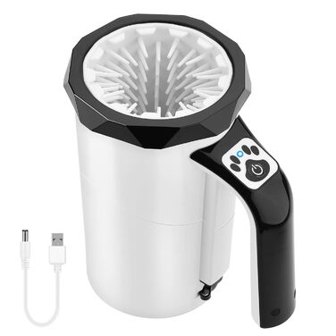 Автоматичний мийник лап для собак MYPIN, 2-в-1 з м'якою силіконовою щіткою, для великих собак та котів (чорний)