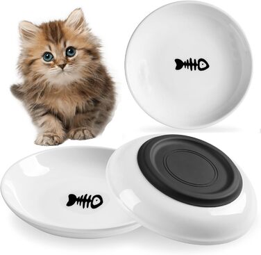 Набір мисок для котів з кераміки (3 шт.) з антиковзними килимками - Katzennapf