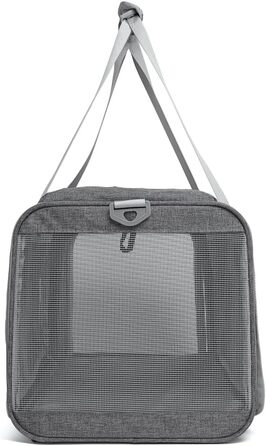 Транспортна сумка для котів та собак до 8 кг, сірого кольору. Зручна, дихаюча, з ремінєм через плече та надійними застібками. Ідеально для подорожей, ветеринара, авто та літака.