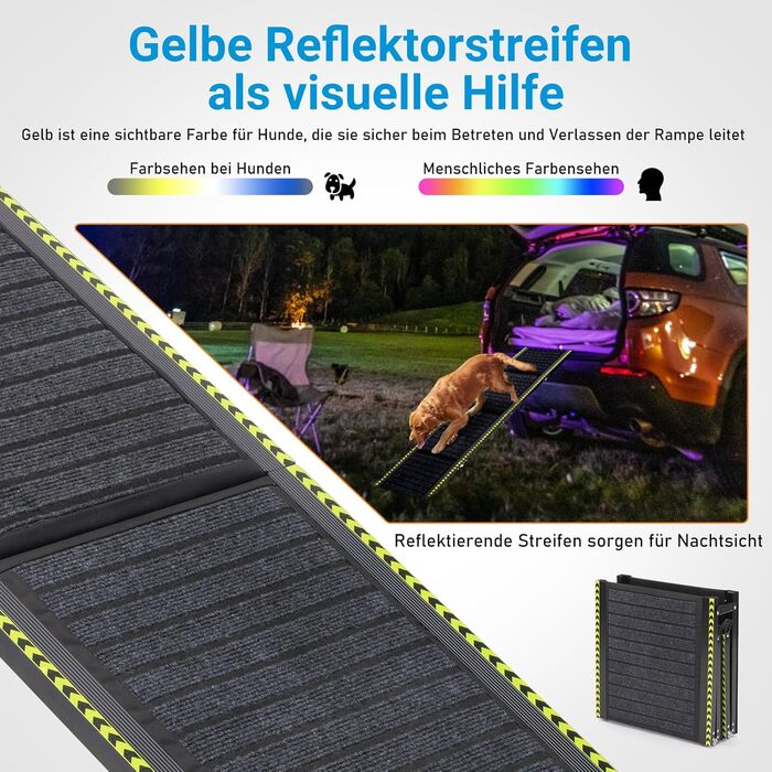 Рампа для собак FASRIOU 180x50 см, розкладна, для великих собак до 70 кг, з антиковзким покриттям, для авто, SUV, вантажівки