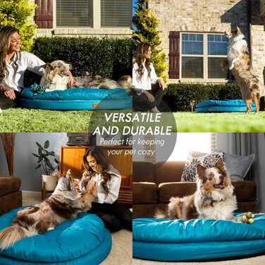 Ортопедичне собаче ліжко CevaHome, кругле, водонепроникне, з неслизьким покриттям, XL, оливково-зелене