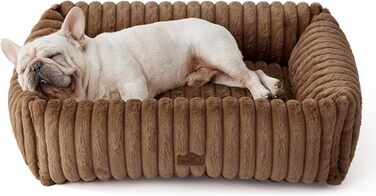 BEDSURE: Лежанка для собак великих порід - ортопедичний кошик з флісовим покриттям, 109x76x20 см, коричневий