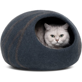 Ліжко-купол для котів MEOWFIA з 100% мериносової вовни, екологічна лежанка-печера для котів і кошенят