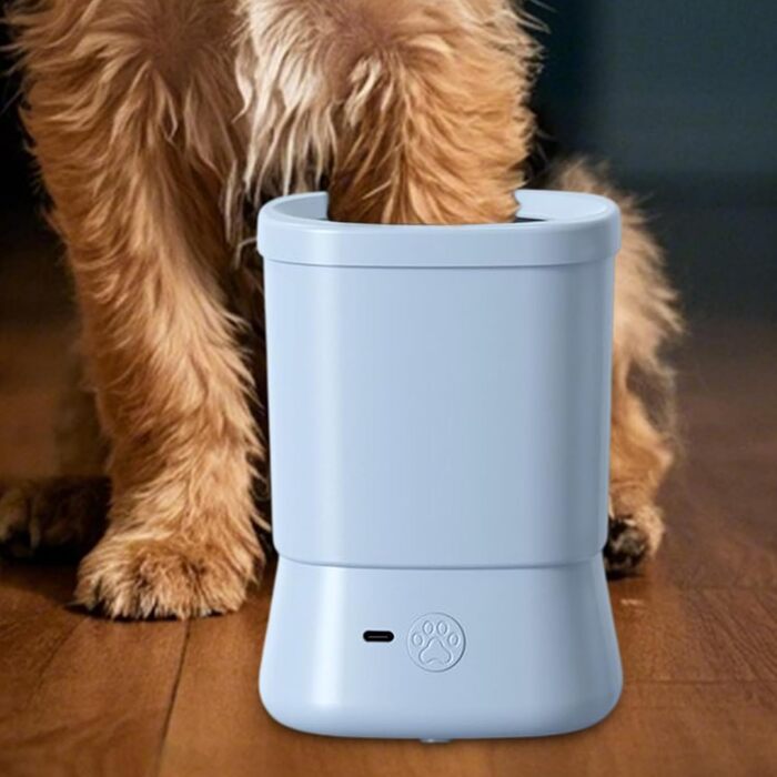 Миска для миття лап собак, аксесуар для догляду за лапами, 2 швидкості, блакитна