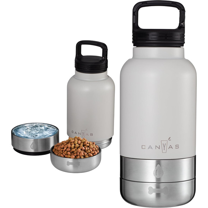 Подорожня пляшка для води для собак, ізольована, знімні миски, не протікає