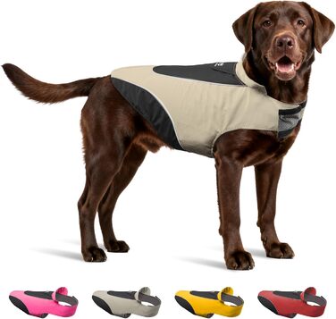 Дощовик для собак TSPRO Premium, водонепроникний, з світловідбиваючими смугами, отвір для повідка, для собак малих та середніх порід, регульовані ремені, сухий на прогулянках (M/L), сірий