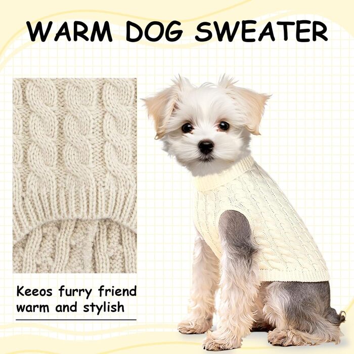 Пуловери для маленьких собак, Чихуахуа, Йоркширський тер'єр, такса, для дівчаток та хлопців, осінь-зима, цуценята, котики, розмір S, 2 шт. (рожевий+бежевий, M)