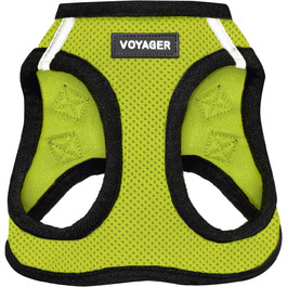 Шлея для собак Best Pet Supplies Voyager Step-In Air, нейлонова, всепогодна, для малих і середніх порід, лаймово-зелена, XXS