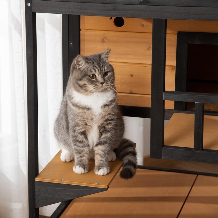 Будиночок для котів PawHut жовто-чорний