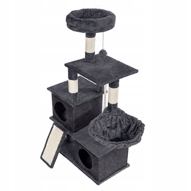 Високий когтеточка-комплекс із лежаком та стовпчиком для кігтів, вежа ZooVentus 101 — 160 см