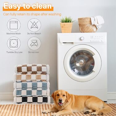 Незсувний авточохол для собак, килимок для домашніх тварин на заднє сидіння, водонепроникний та стійкий до подряпин килимок для подорожей, м'який захист для автомобілів, вантажівок та позашляховиків (63 x 138 см), в клітинку, темно-коричневий