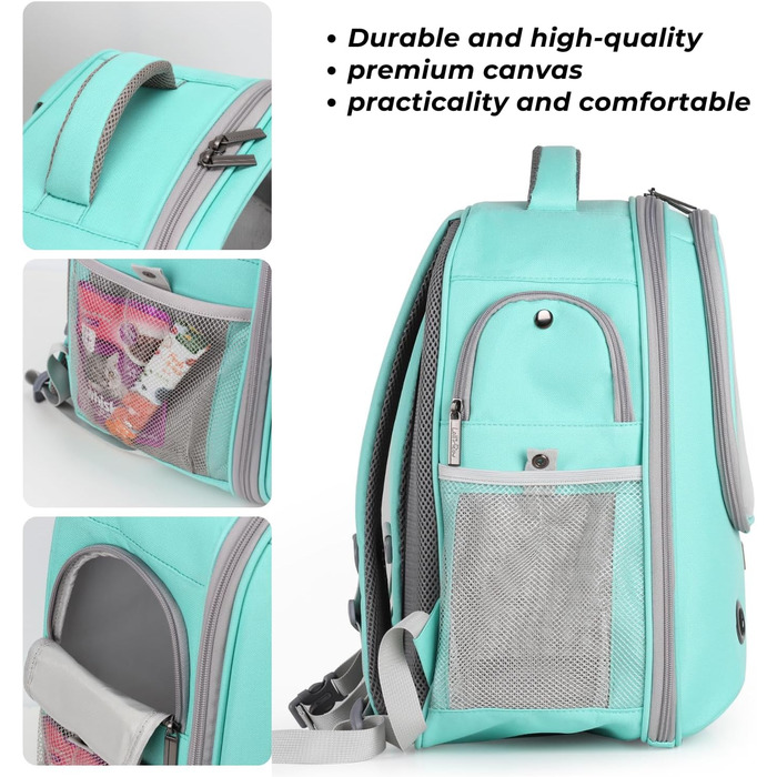 Рюкзак для кота та маленького собаки Lollimeow - зелений, для подорожей літаком, ідеальний для кошенят та цуценят