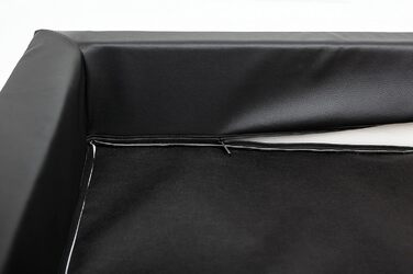 Крісло-лежанка для собак XL, 93x62 см, чорний Eco-шкіра, з м'яким матрацом