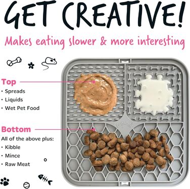 Килимки для собак та котів Bugalugs Licky Mats - 2 шт., чорний/сірий, харчовий BPA-free, зменшує стрес