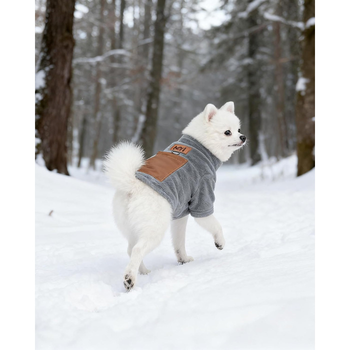 Теплий зимовий одяг для собак MYI, для маленьких, середніх та великих собак, сірий, розміри L (30 см), XL (35 см)