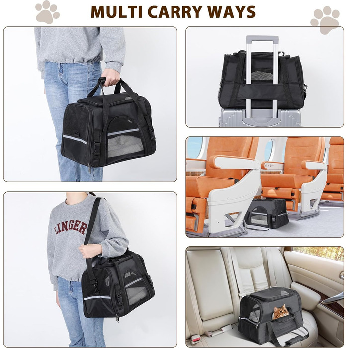 Транспортний бокс для котів Romon: переноска для тварин, переноска для котів, сумка-переноска для котів та цуценят до 6 кг, з регульованим плечовим ременем