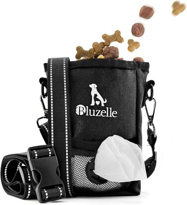 Сумка-поїльник для собак SnackKeeper 650 мл з відділенням для відходів та магнітним закриттям, чорна