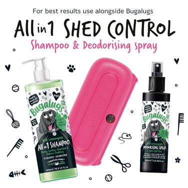 Щітка Bugalugs для грумінгу собак, котів та коней - інструмент для догляду за шерстю, широка плоска щітка, рожева