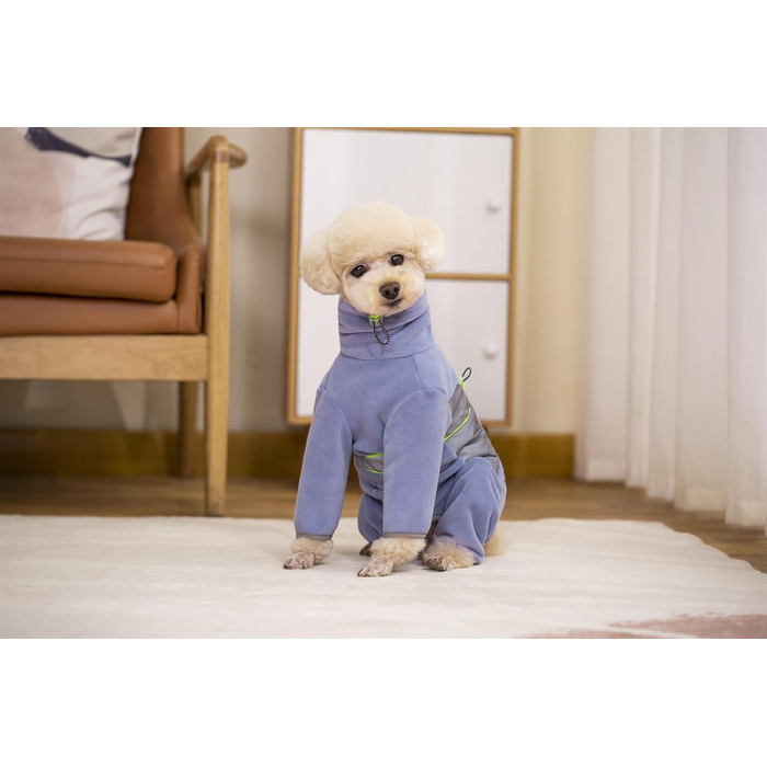 Флісовий теплий зимовий костюм для собак BT Bär з кільцем D, світловідбиваючими елементами, для малих та середніх собак (S, фіолетовий)