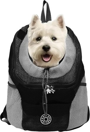 Рюкзак-переноска для собак і котів, чорний, до 10 кг, для подорожей та активного відпочинку