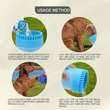 Очисник лап для собак, портативний, силіконовий, для котів та собак, блакитний