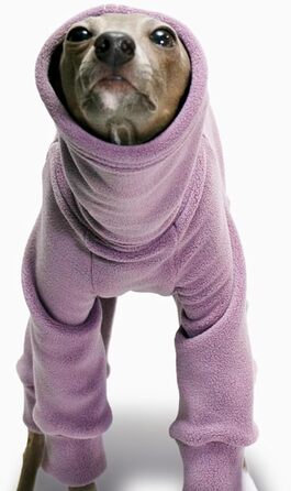 Теплий зимовий костюм для італійських грейхаундів (Whippet), фліс, цілісний, з коміром-роллером, фіолетовий, 2XL