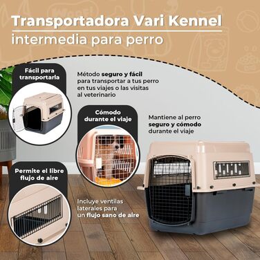 Переноска для собак Trixie Vari Kennel V 81 см, чорна/бежева