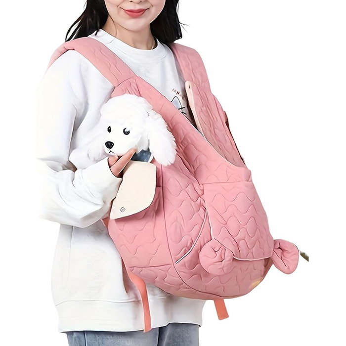 Рюкзак для собак та котів Sghtil - зручний та вентильований, для маленьких собак, кошенят, цуценят. Ідеально для прогулянок, подорожей, кемпінгу, велопоїздок та шопінгу (рожевий)