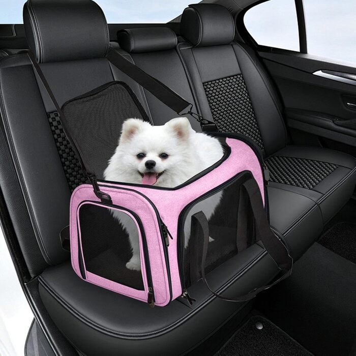 М'яка переноска для котів та собак, рожева | Переноска для тварин, дихаюча, портативна, складна | Katzentransportträger