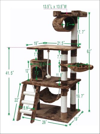Дряпка для котів Go Pet Club, 157 см, коричнева, модель F68