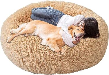 Крісло-ліжко для собак середніх та великих порід, бавовна, ортопедичне, зігріваюче, для заспокоєння, тепле, для дому (100см, хакі)