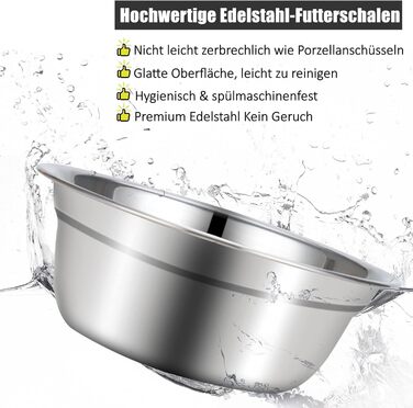 Набір мисок для котів JUJOYBD 3 шт. - підняті миски з нержавіючої сталі, кут нахилу 15°, ергономічна станція для годування котів та маленьких собак