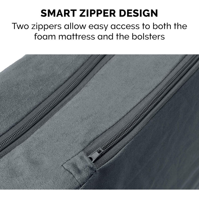 Ліжко для собак Furhaven XL з піною з пам'яттю, двоколірне штучне хутро та замша, форма 