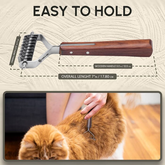 Гребінець для грумінгу підшерстка собак, котів та домашніх тварин FLAMIA & JABZ (14 лез)