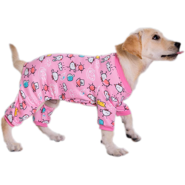 Піжама для собак з флісовою підкладкою, мила піжама з сердечком для собак, теплий м'який комбінезон для кошенят та собак, тепла та зручна одяг для домашніх тварин (Рожева, XXXXL)