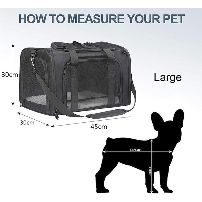 Транспортна сумка для кота/собаки Levoberg, переноска для тварин, складана, дихаюча, синій колір (L)