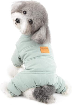 Теплий плюшевий халат для собак та котів, халат-піжама для маленьких собак, теплий костюм для чихуахуа, зелений, XXL (40x52 см)