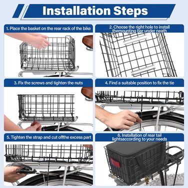 Задній велосипедний кошик, складаний, металевий з водонепроникним чохлом, для собак, домашніх тварин, E-bike, mountain bike, city bike, cruiser