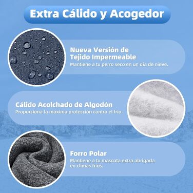 Зимовий одяг для собак SlowTon: тепла куртка з флісу, водонепроникна та вітронепроникна, з нашийником-гетром та світловідбиваючими смугами, регульована, для цуценят, темно-синій, розмір S