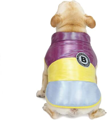 Теплий зимовий одяг для собак: куртка-вітровка з флісу для малих порід (бульдог, кіт) XL, 3 кольори (фіолетовий)