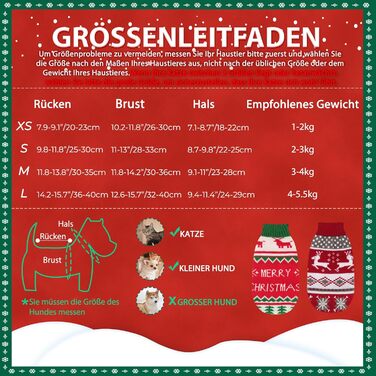 Пуловери для котів та цуценят на Новий Рік 2 шт. від HYLYUN: олень, сніжинка