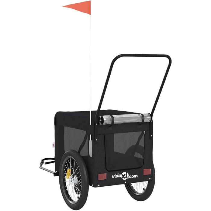 Фарм-причіп LAPOOH для собак чорного кольору, з оксфордської тканини та металу. Причіп для велосипеда, вантажний причіп, ручний візок, вантажний велосипедний причіп. Артикул: 93947