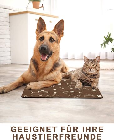 Підкладка під миску для собак та котів, нековзна, чорна 40x60 см. Швидковисихаюча, легко миється. Підкладка під миску для тварин