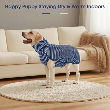 Теплий флісовий пуловер для собак Hjyokuso, розмір L. Зручний зимовий одяг для малих, середніх та великих собак. Теплий, м'який, для прогулянок у холодну погоду – синій.