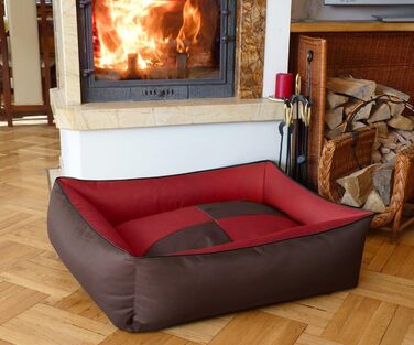 BedDog Hundebett 2в1 MAX Quattro, велике лежання для собак з Cordura, миється, з бортиком, диван для собак, для дому та вулиці, XXL, Mystic, зелено-коричневий, 70 x 55 x 18 см