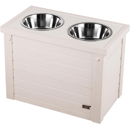 Підставка для годування собак New Age Pet ECOFLEX з 2 металевими мисками і контейнером для корму
