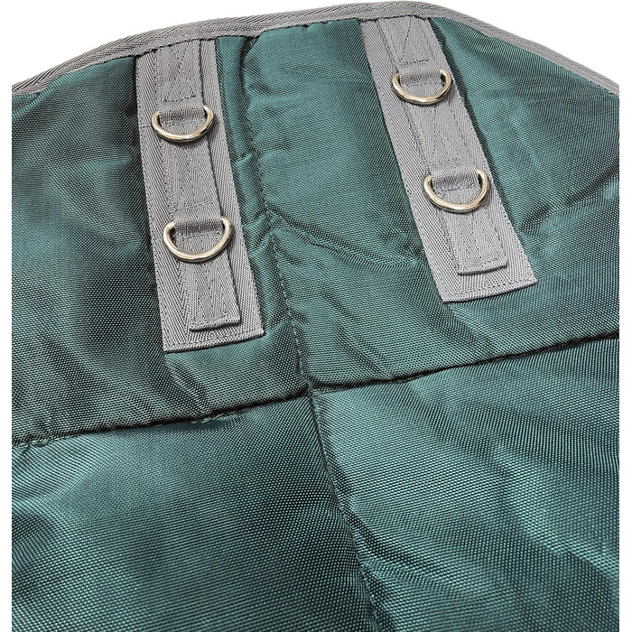 Зимова ковдра для коня 500g, утеплена, м'яка, зручна, для стійла, чорна, зелена, 162 см