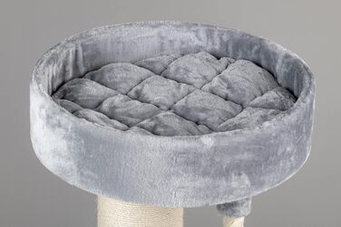 Дряпка для великих котів RHRQuality Maine Coon Sleeper Crown Plus, світло-сіра, товсті 15см стовпи з сизалю