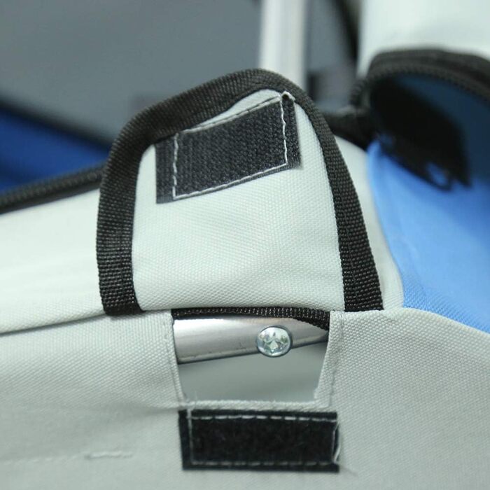 Фahrраd-причіп для собак, складаний, з тканини Oxford з відбивачами, до 40 кг (сірий+блакитний)