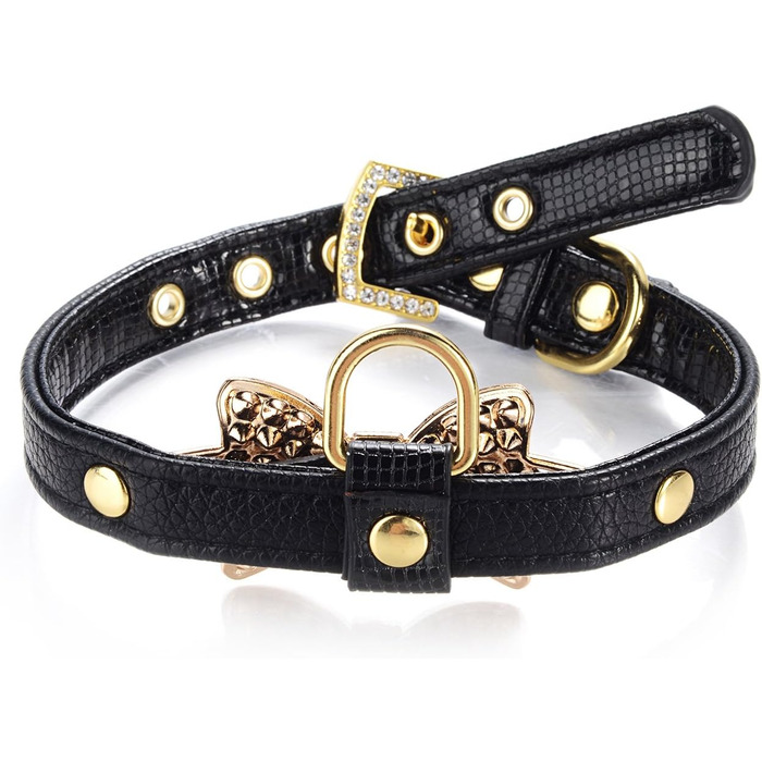 Нашийник шкіряний для собак та котів, регульований, розмір XS, рожевий (S, чорний)